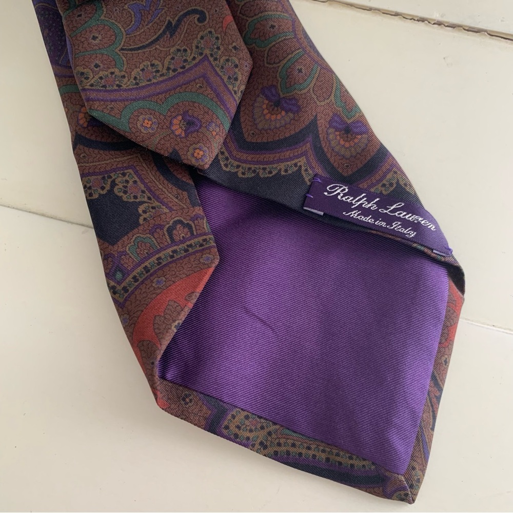 Ralph Lauren Purple Label Paisley Tie - Picture 2 of 2